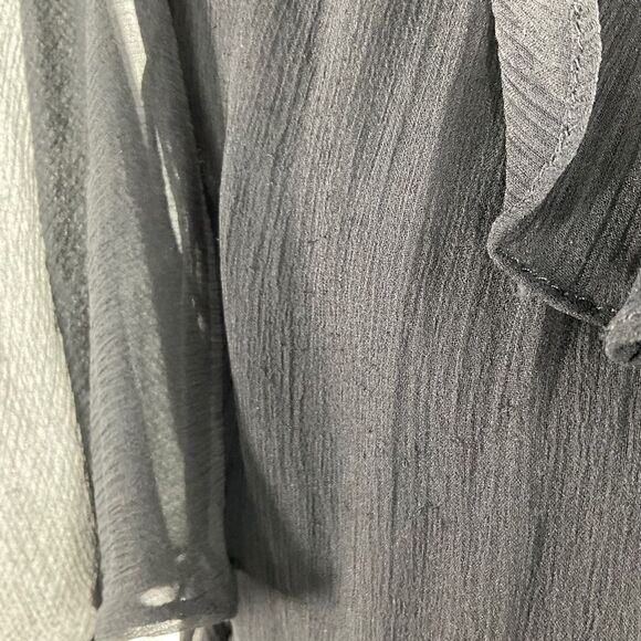 Milly Black Ruffle Silk Gauze Layered Shift Dress 2 - Picture 4 of 7